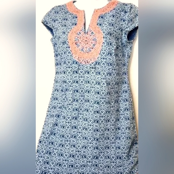 Vineyard Vines Summer shift linen blend beach vacation dress sz 12 - Picture 1 of 8